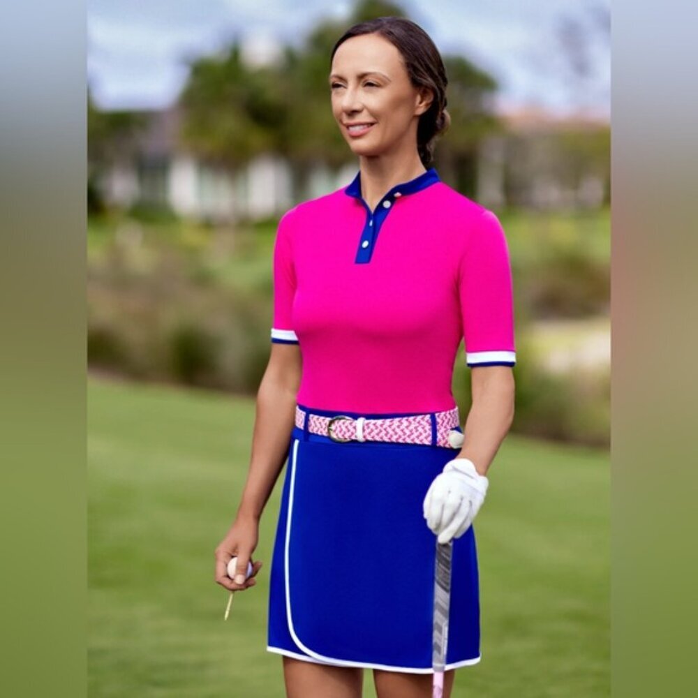 NWT GOLFABELLA Women’s Camellia Mini Dress LUXURY Golf ITALY🇮🇹MADE‎ Size LARGE